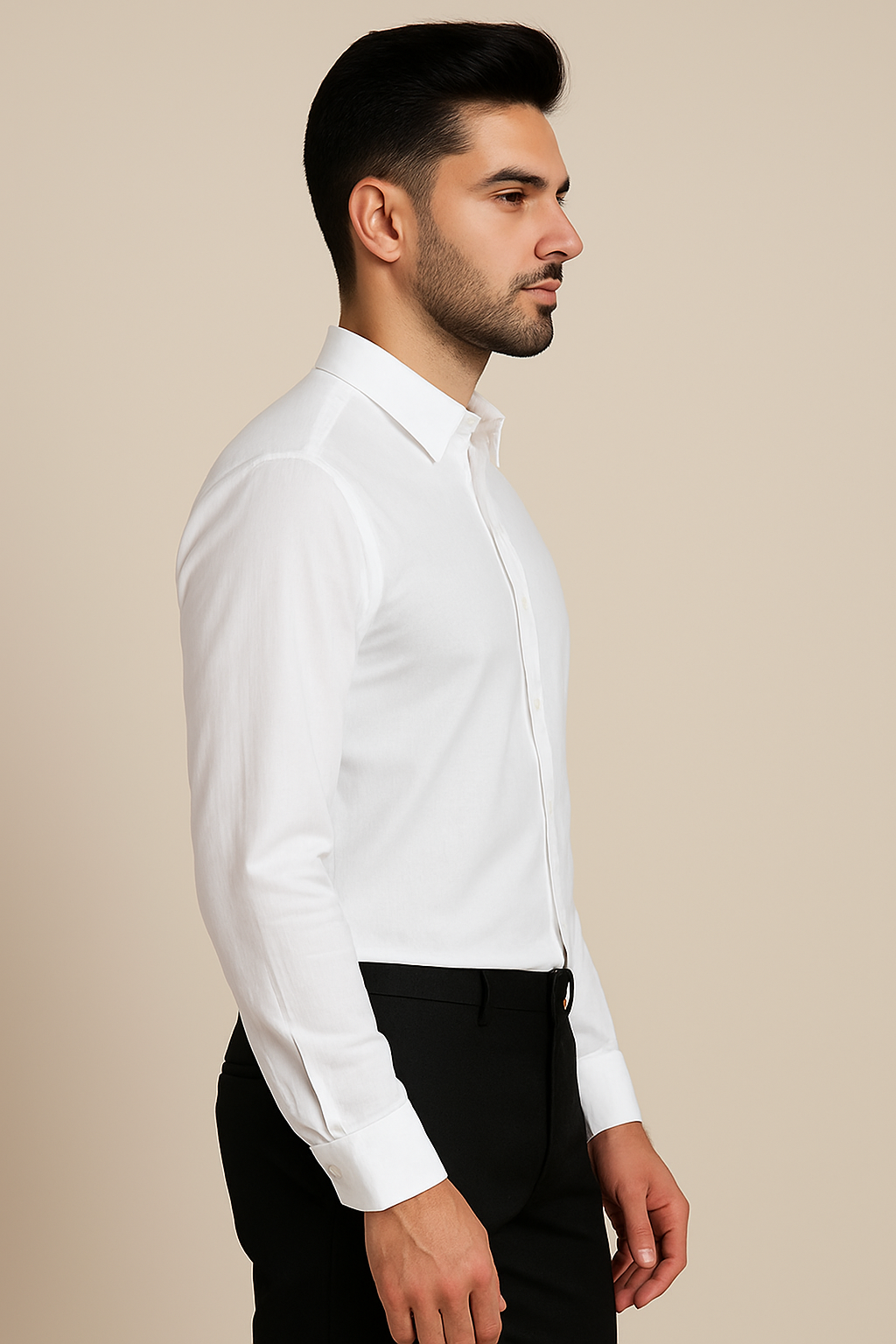 Linen White Plain  Formal Shirt ,Pure Cotton