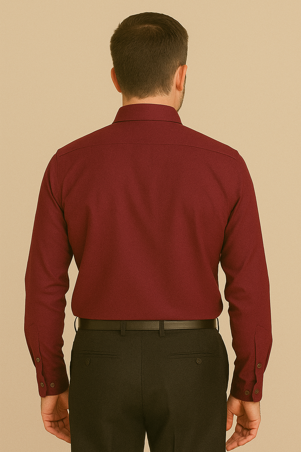 Linen Maroon Plain Formal Shirt ,Pure Cotton