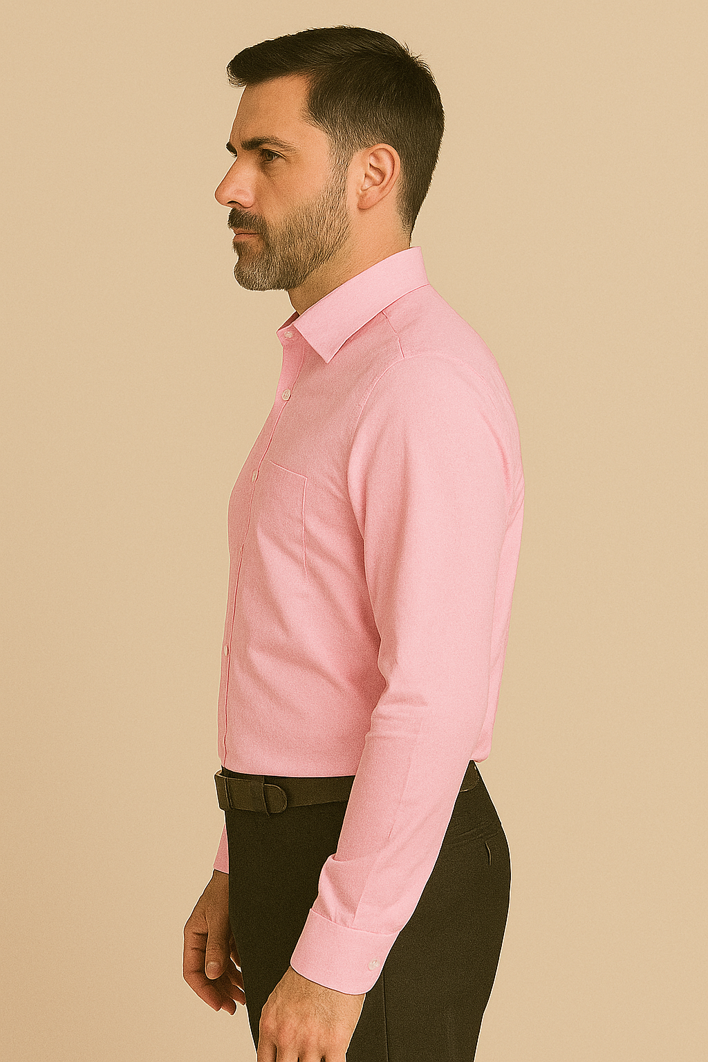Linen Baby Pink Plain Formal Shirt ,Pure Cotton