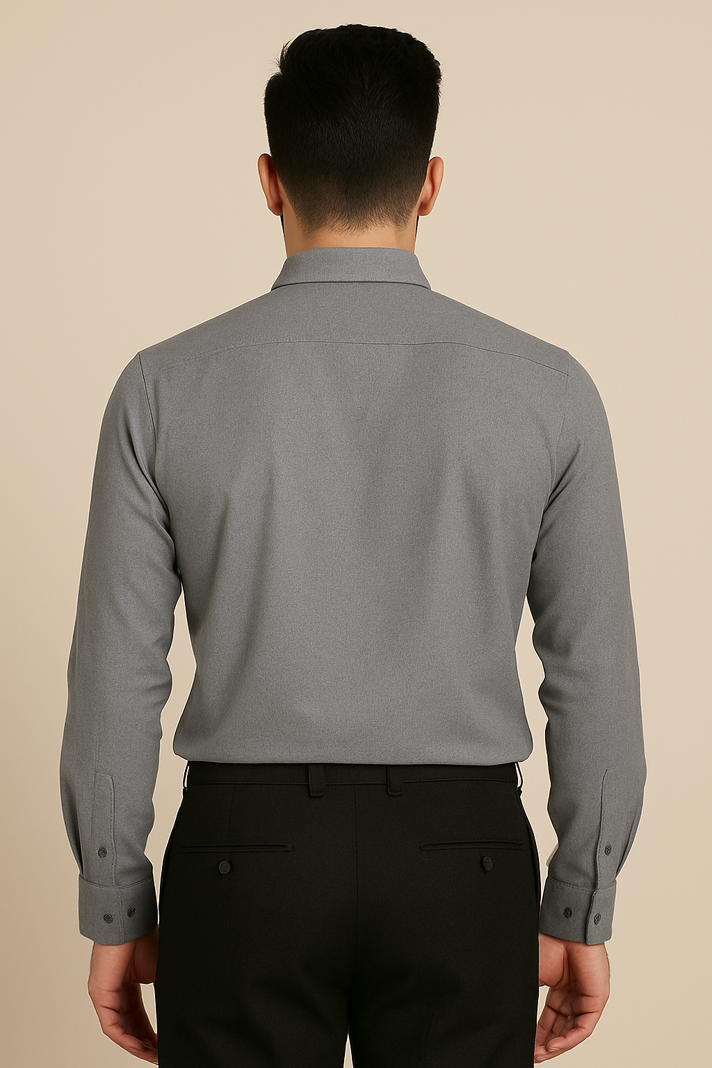 Linen Grey Plain Formal Shirt ,Pure Cotton