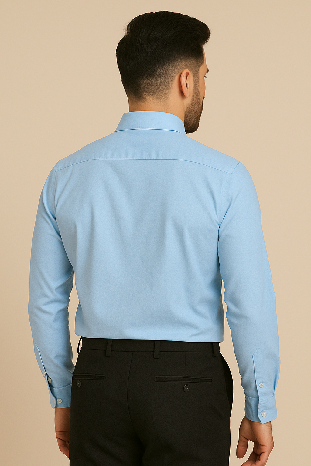 Linen Sky Blue Plain Formal Shirt ,Pure Cotton