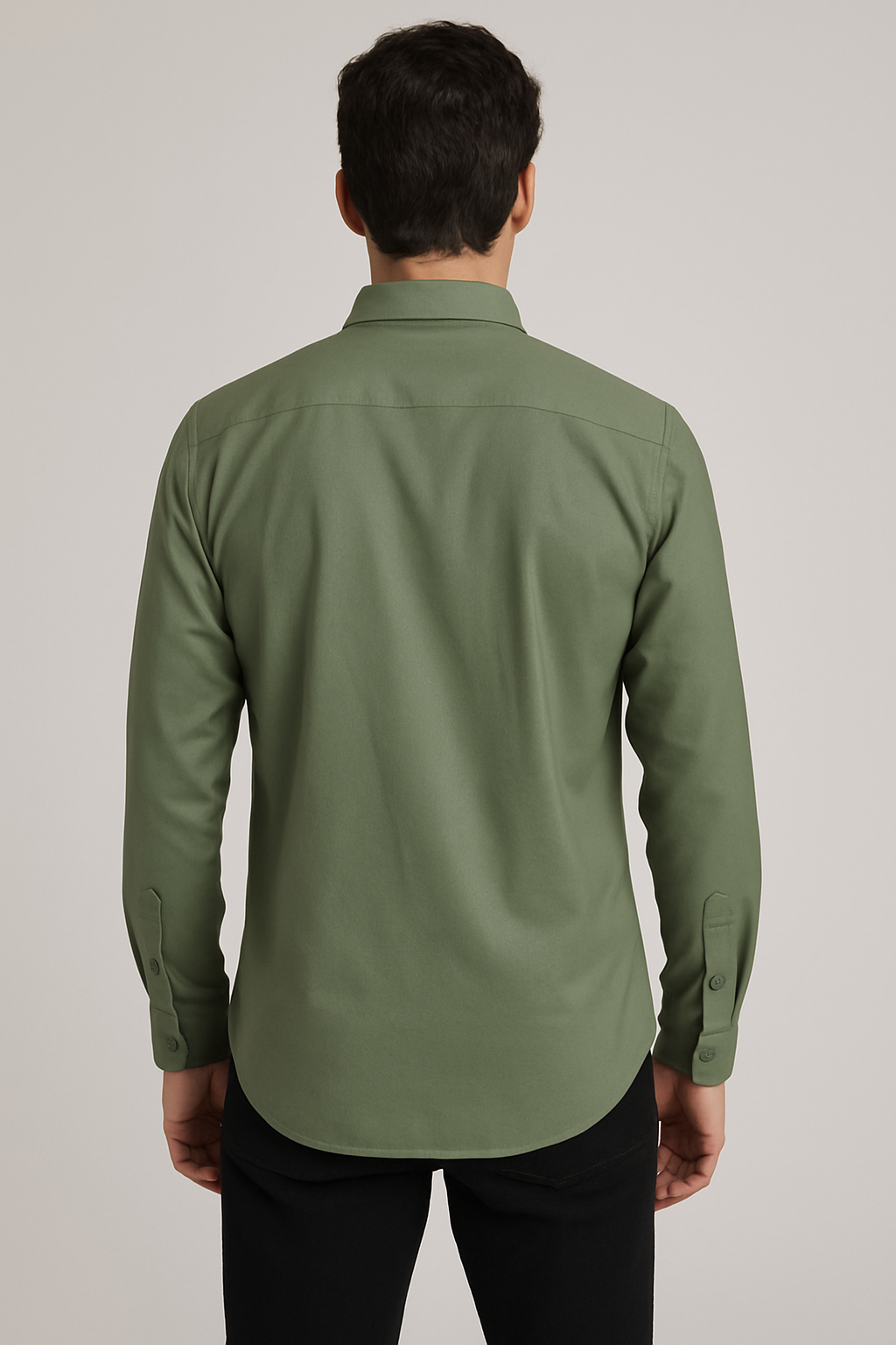 Linen Valvet Green Plain Formal Shirt ,Pure Cotton