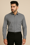 Linen Grey Plain Formal Shirt ,Pure Cotton