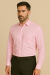 Linen Baby Pink Plain Formal Shirt ,Pure Cotton