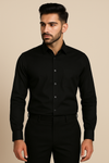 Linen Black Plain Formal Shirt ,Pure Cotton